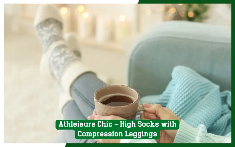 Athleisure Chic - High Socks with Compression Leggings