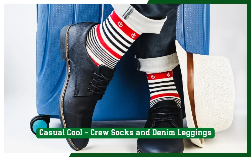 Casual Cool - Crew Socks and Denim Leggings